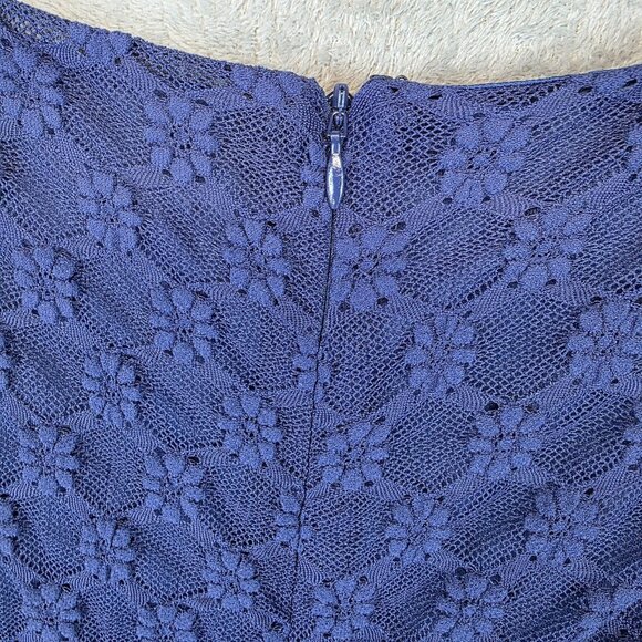 Bardot Dress Womens US 6 Navy Adoni Lace Midi Long Sleeve Floral Evening Formal - Picture 15 of 15
